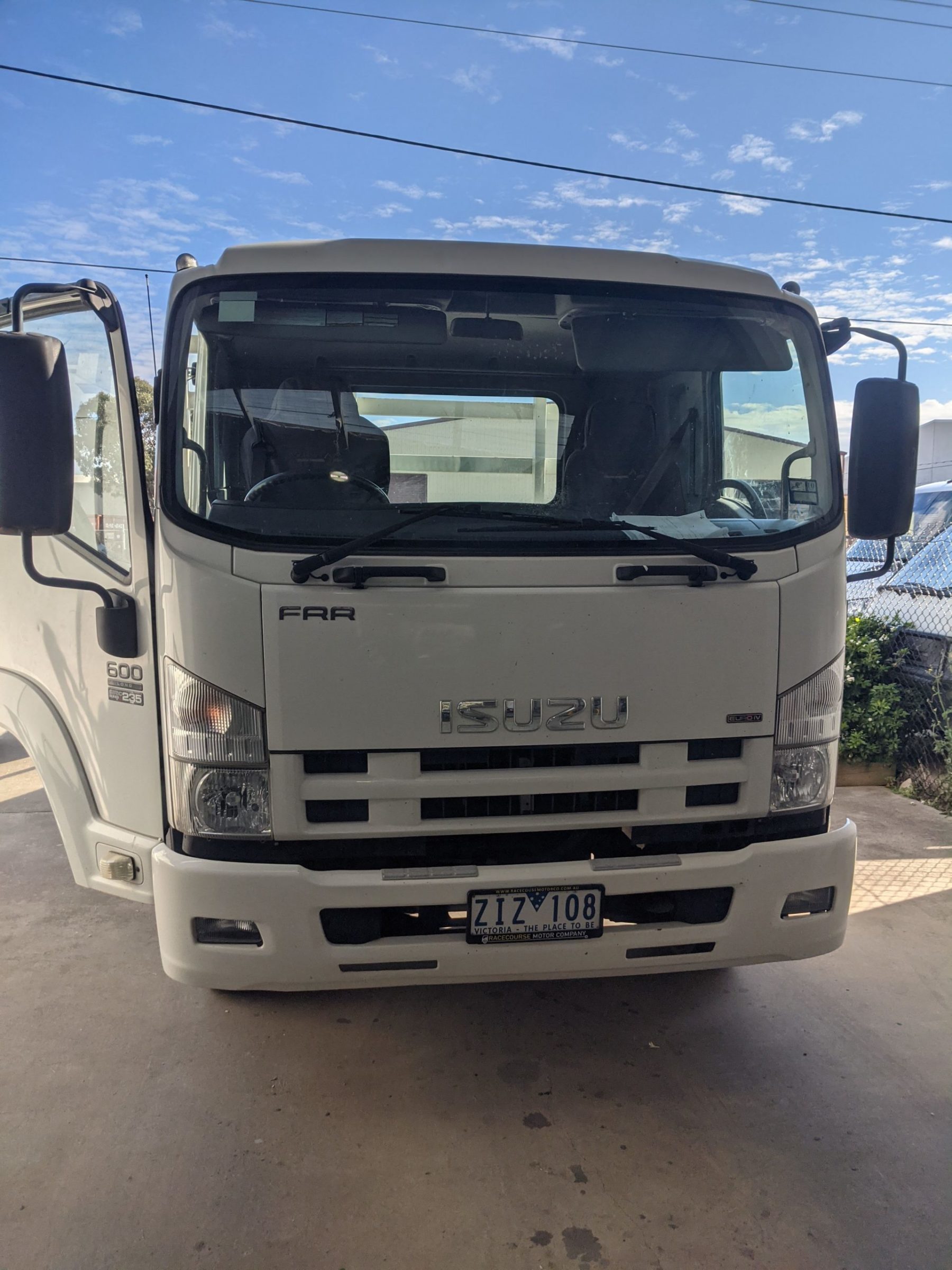 Isuzu truck outside waiting for a truck roadworthy at Ballarat Roadworthy Centre.